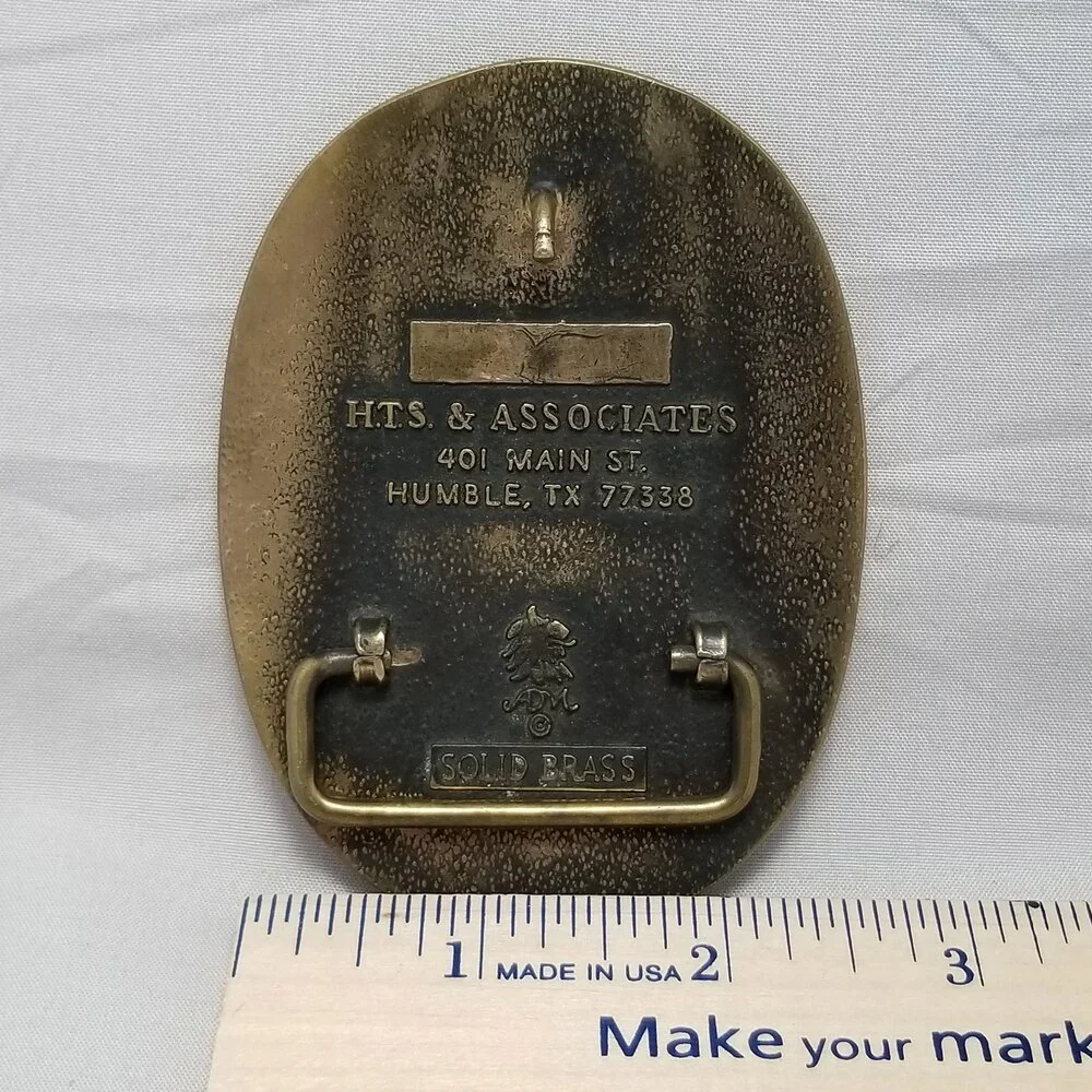 TABC‎ Texas Anglers Bass Club Brass Belt Buckle Fishing Western Style